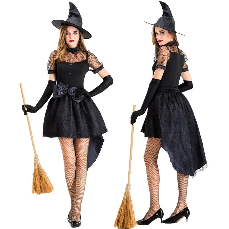 Halloween Costumes for Women Cosplay Witch Dress Hat Gloves Set Christmas Clothing Gothic Style Swallowtail Sexy Skirt
Halloween Costumes for Women Cosplay Witch Dress Hat Gloves Set Christmas Clothing Gothic Style Swallowtail Sexy Skirt