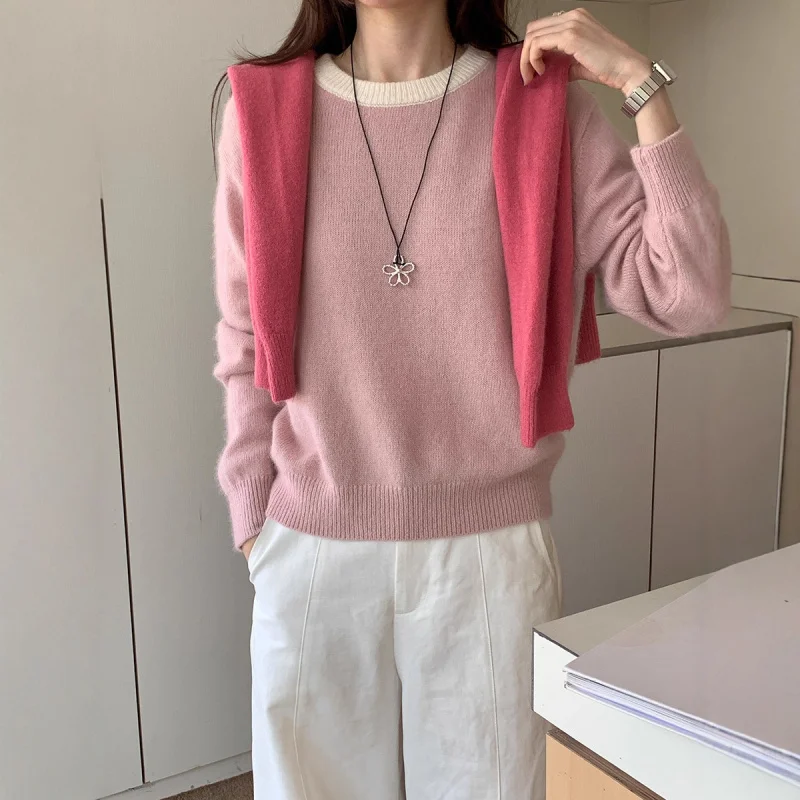 Soft And Gentle Pink Round Neck Sweater Women, New Autumn And Winter Korean Style, Lazy Loose Versatile Knitted Top
Soft And Gentle Pink Round Neck Sweater Women, New Autumn And Winter Korean Style, Lazy Loose Versatile Knitted Top