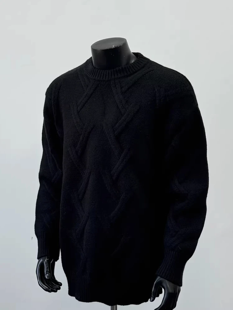 Loose Fit Knitted Sweater round Ne Men's Bla Top Spring Autumn New Sle Trendy Brand Twist Knit Overhead irt
Loose Fit Knitted Sweater round Ne Men's Bla Top Spring Autumn New Sle Trendy Brand Twist Knit Overhead irt