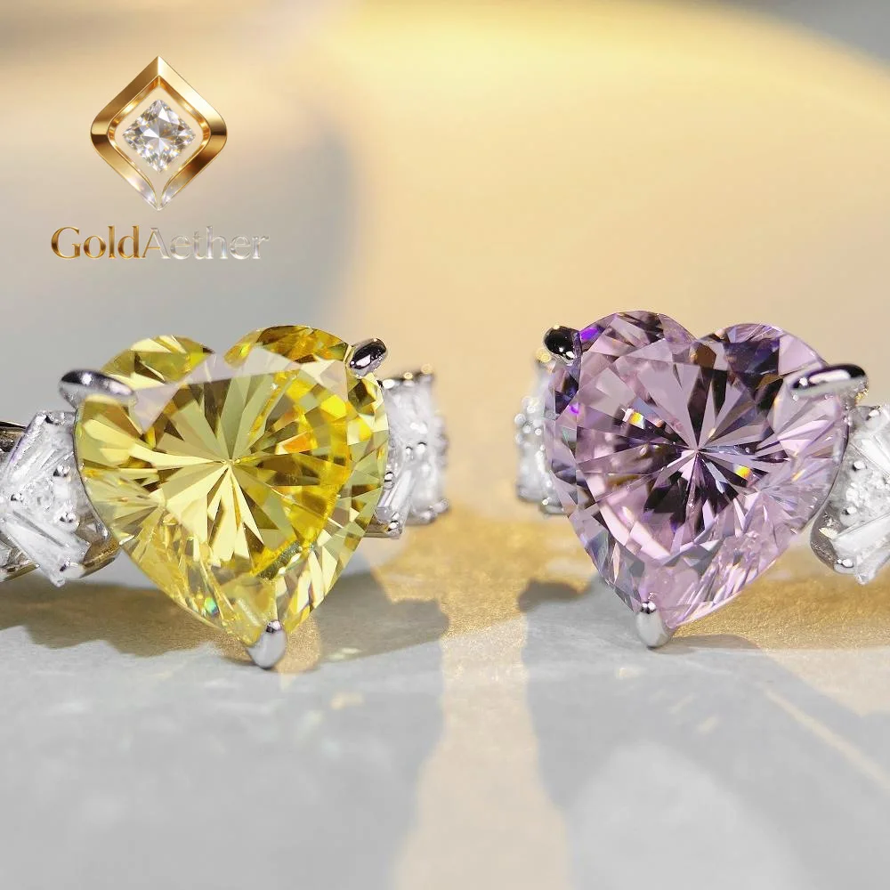 GoldAether Luxury Solid Platinum PT950 Women's Heart-shaped Love Diamond Ring with Moissanite Diamond Ring
GoldAether Luxury Solid Platinum PT950 Women's Heart-shaped Love Diamond Ring with Moissanite Diamond Ring