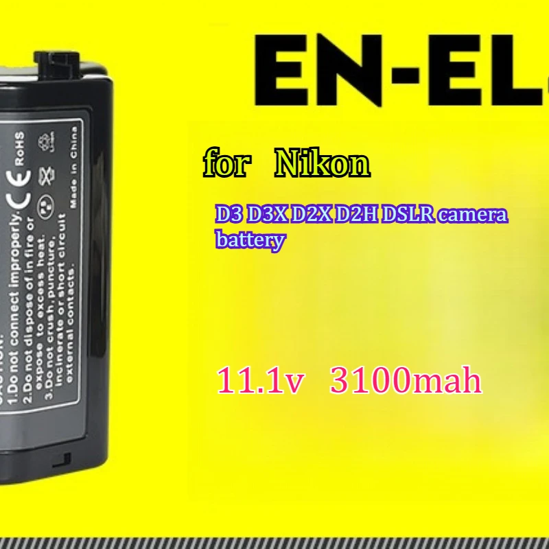 11.1V 3100mAh Suitable for Nikon D3 D3X D2X D2H Multi Model Compatible DSLR Camera EN-EL4A Long Endurance Stable Digital Battery
11.1V 3100mAh Suitable for Nikon D3 D3X D2X D2H Multi Model Compatible DSLR Camera EN-EL4A Long Endurance Stable Digital Battery