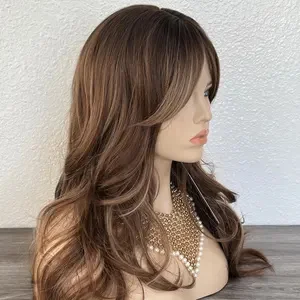High Quality 13x4 Synthetic Wig Balayage Ombre Brown Blonde with Dark Roots Preplucked Natural Hairline Mixed Human Synthetic Ha
High Quality 13x4 Synthetic Wig Balayage Ombre Brown Blonde with Dark Roots Preplucked Natural Hairline Mixed Human Synthetic Ha