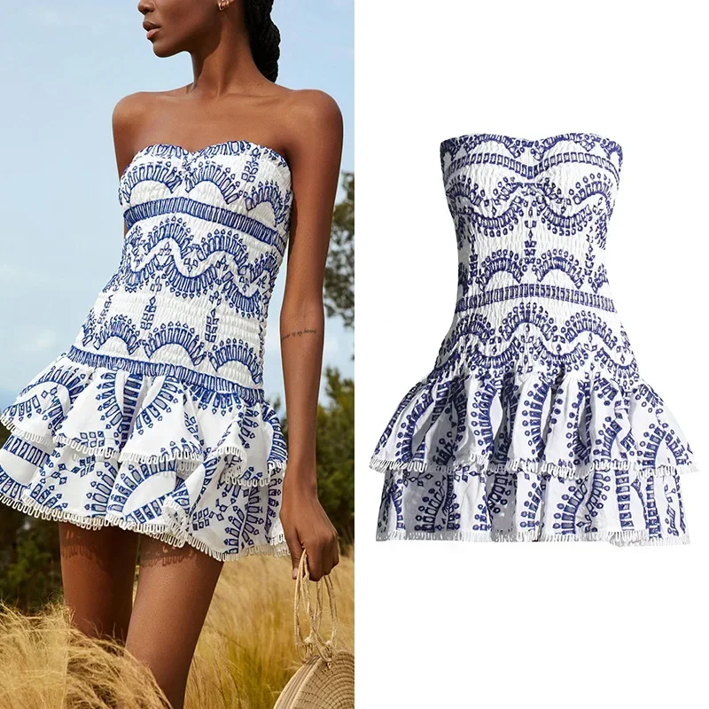 2025 Fashionable Bohemian Vintage Style Autumn Strapless Sexy Slimming Ruffle Edge Lace Women's Dress Smooths Your Silhouette
2025 Fashionable Bohemian Vintage Style Autumn Strapless Sexy Slimming Ruffle Edge Lace Women's Dress Smooths Your Silhouette