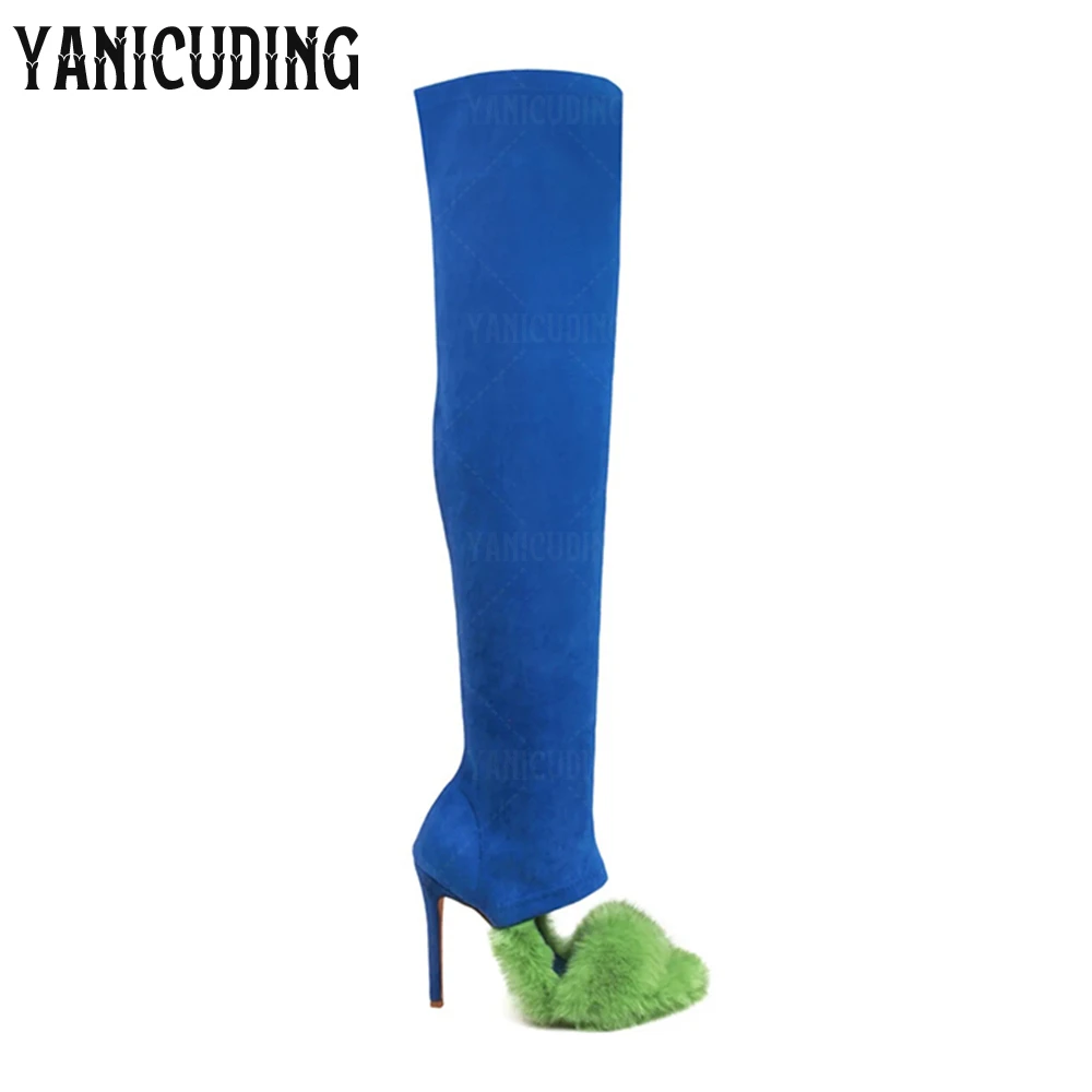 Faux Furr over the Knee Boots Peep Toe Slip on Women Boots Multicolor Faux Fur Stretch Boots Fashion Style Open Toe Women Boots
Faux Furr over the Knee Boots Peep Toe Slip on Women Boots Multicolor Faux Fur Stretch Boots Fashion Style Open Toe Women Boots