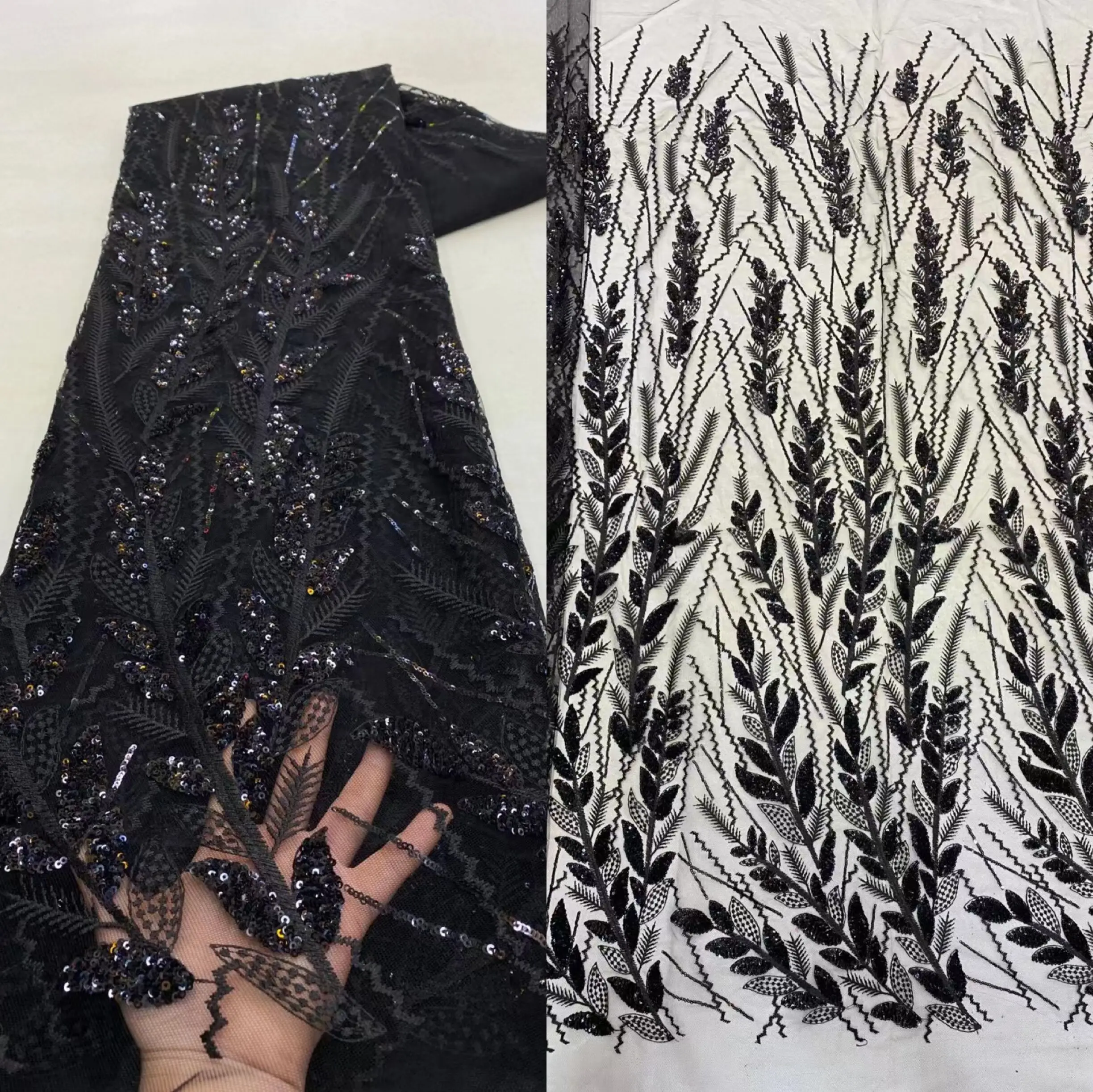African French Tulle Lace Fabric L-1228654 High Quality Heavy Beaded Lace Material Nigerian Mesh Sequins Lace For Wedding
African French Tulle Lace Fabric L-1228654 High Quality Heavy Beaded Lace Material Nigerian Mesh Sequins Lace For Wedding