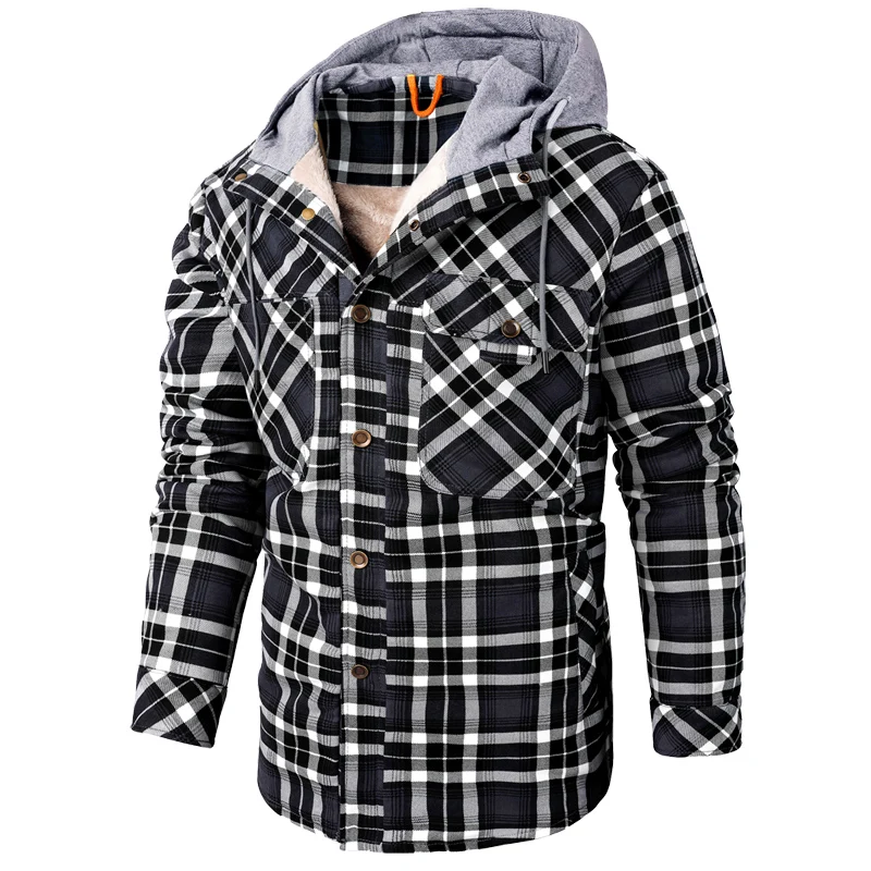 Plaid Shirt Jacket Men Winter Long Sleeve Male Turn-Down Collar Button Wool Jackets Hat Coat Overcoat Hooded Jacket Big Size 3
Plaid Shirt Jacket Men Winter Long Sleeve Male Turn-Down Collar Button Wool Jackets Hat Coat Overcoat Hooded Jacket Big Size 3