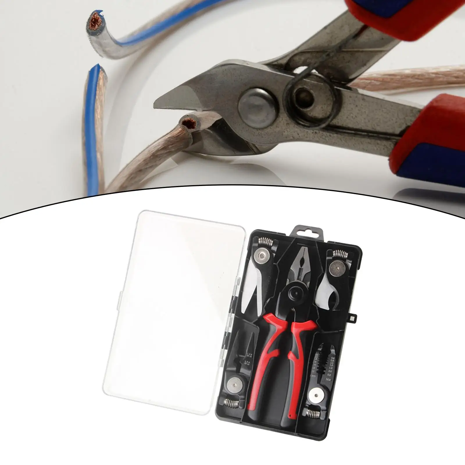 5 in 1 Pliers Tool Set Cable Cutter, Wire Strippers Hand Tool Scissors, Crimper for Twisting Crimping Solid and Stranded Wire
5 in 1 Pliers Tool Set Cable Cutter, Wire Strippers Hand Tool Scissors, Crimper for Twisting Crimping Solid and Stranded Wire