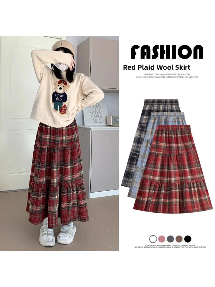 plus Size Plaid Woolen Skirt High Waist Slim A-Line Women's Mid-Length Autumn Winter New Style Korean Style Commute
plus Size Plaid Woolen Skirt High Waist Slim A-Line Women's Mid-Length Autumn Winter New Style Korean Style Commute