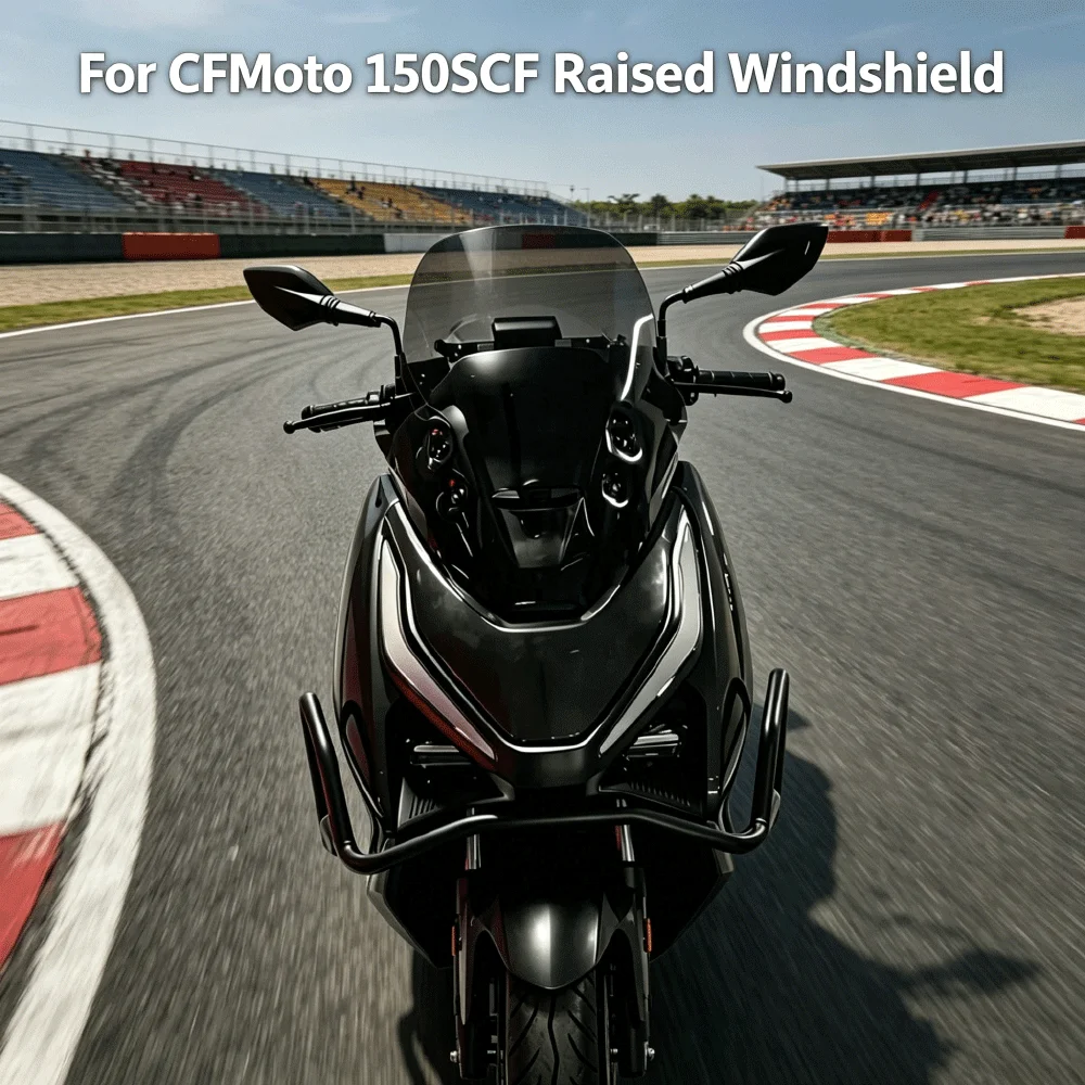For CFMoto 150SCF raised windshield Suitable imitation XMAX style windshield Dustproof sunproof aerodynamic modification parts
For CFMoto 150SCF raised windshield Suitable imitation XMAX style windshield Dustproof sunproof aerodynamic modification parts
