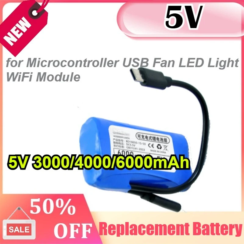 5V 3000/4000/6000mAh for Microcontroller USB Fan LED Light WiFi Module Rechargeable Universal Replacement Power Supply Battery
5V 3000/4000/6000mAh for Microcontroller USB Fan LED Light WiFi Module Rechargeable Universal Replacement Power Supply Battery
