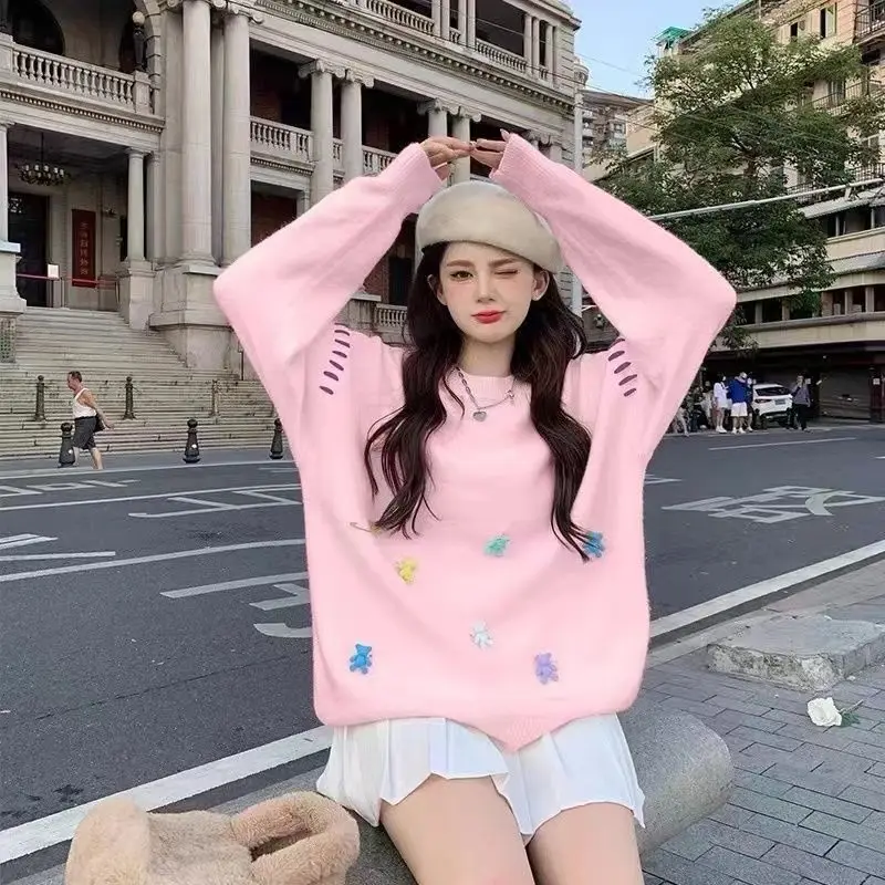 Bear Pin Pullover New Korean Style Women'S 2024 Autumn Winter Loose Lazy Style Knitted Long-Sleeved Top
Bear Pin Pullover New Korean Style Women'S 2024 Autumn Winter Loose Lazy Style Knitted Long-Sleeved Top