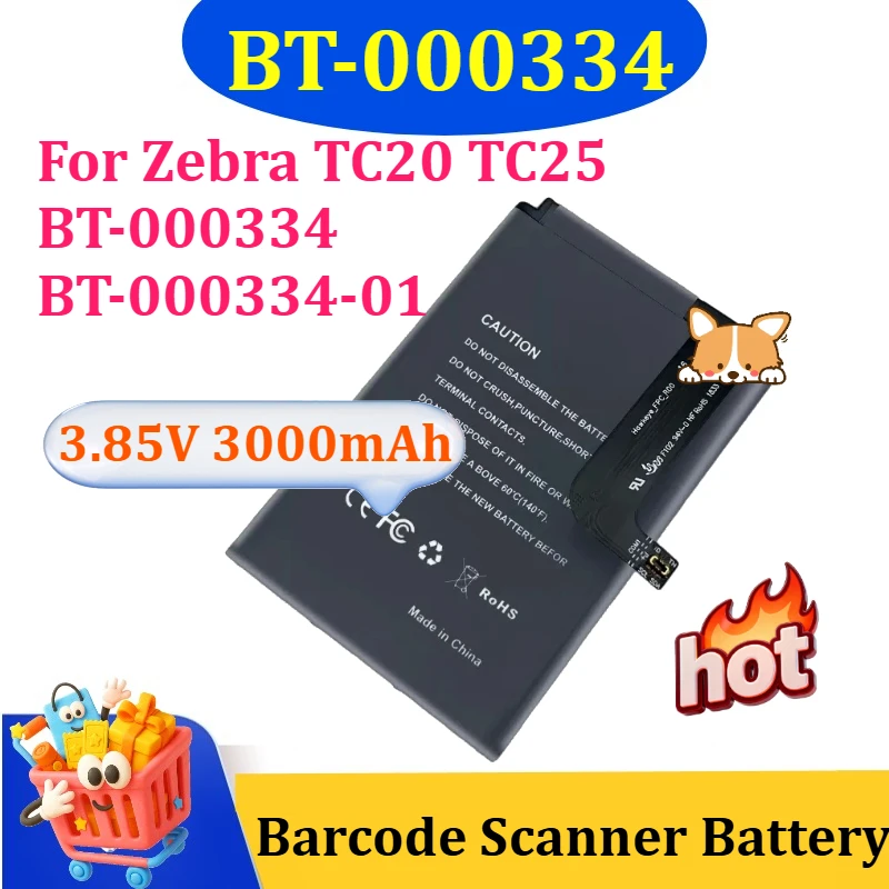 Новая батарея BT-000334 3.85V 3000mAh для сканера штрих-кодов Zebra TC20 TC25 BT-000334 BT-000334-01
Новая батарея BT-000334 3.85V 3000mAh для сканера штрих-кодов Zebra TC20 TC25 BT-000334 BT-000334-01