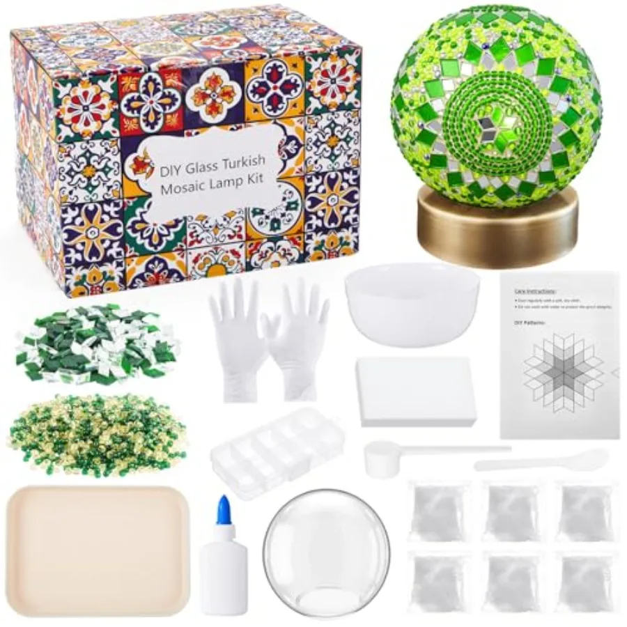 Turkish Mosaic Lamp Kit DIY Stained Glass Decorative Table Bedside Night Light Tabletop Bohemian Moroccan Lamp Craft Kit for Li
Turkish Mosaic Lamp Kit DIY Stained Glass Decorative Table Bedside Night Light Tabletop Bohemian Moroccan Lamp Craft Kit for Li