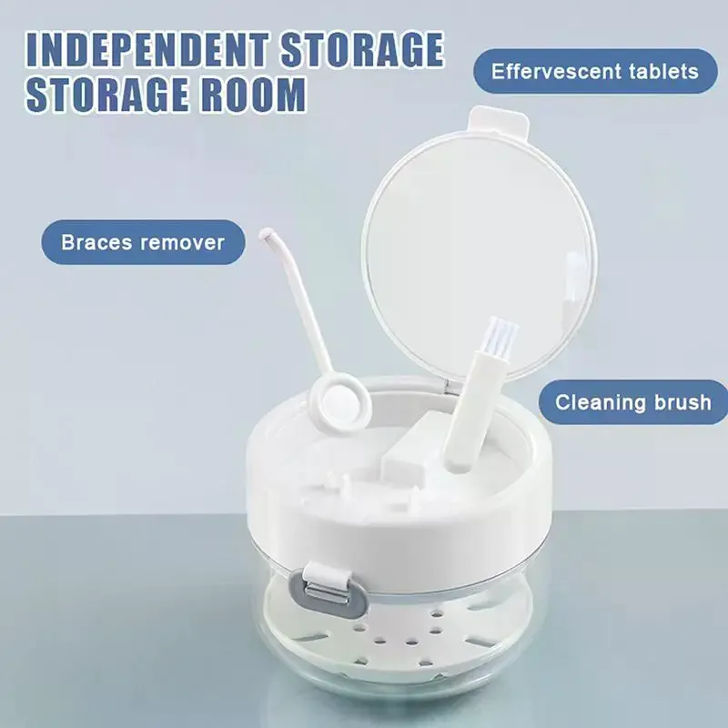 Portable 2 In 1 Multi-layer Denture Retainer Case With Clip-on Cap Cleaning Storage Box With Cleaning Brush No-Leak Oral Box
Portable 2 In 1 Multi-layer Denture Retainer Case With Clip-on Cap Cleaning Storage Box With Cleaning Brush No-Leak Oral Box