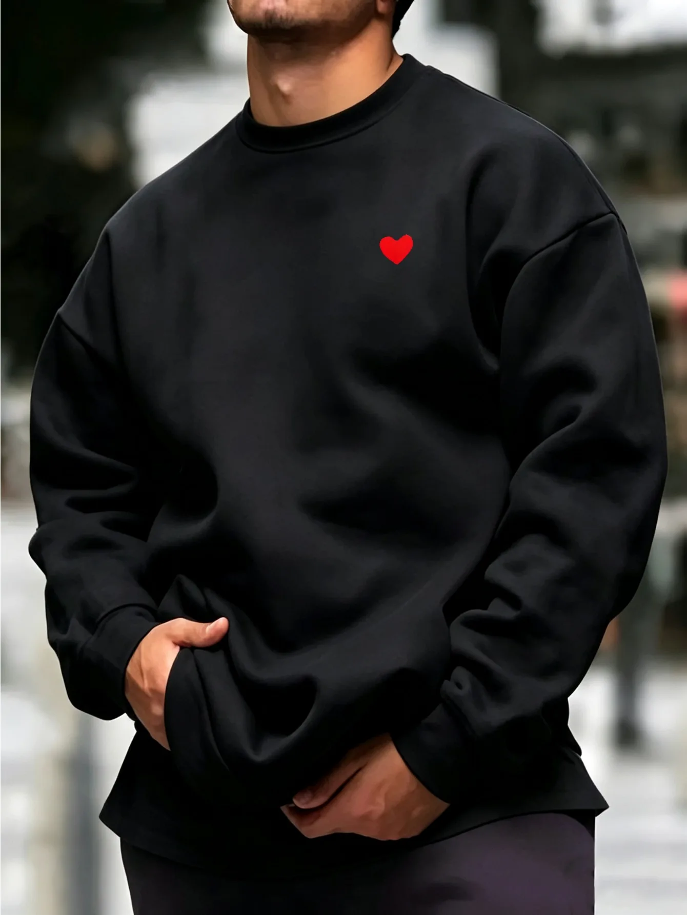 Simple, basic men's crew-neck sweatshirt with print—a versatile, casual long-sleeve top for everyday wear
Simple, basic men's crew-neck sweatshirt with print—a versatile, casual long-sleeve top for everyday wear