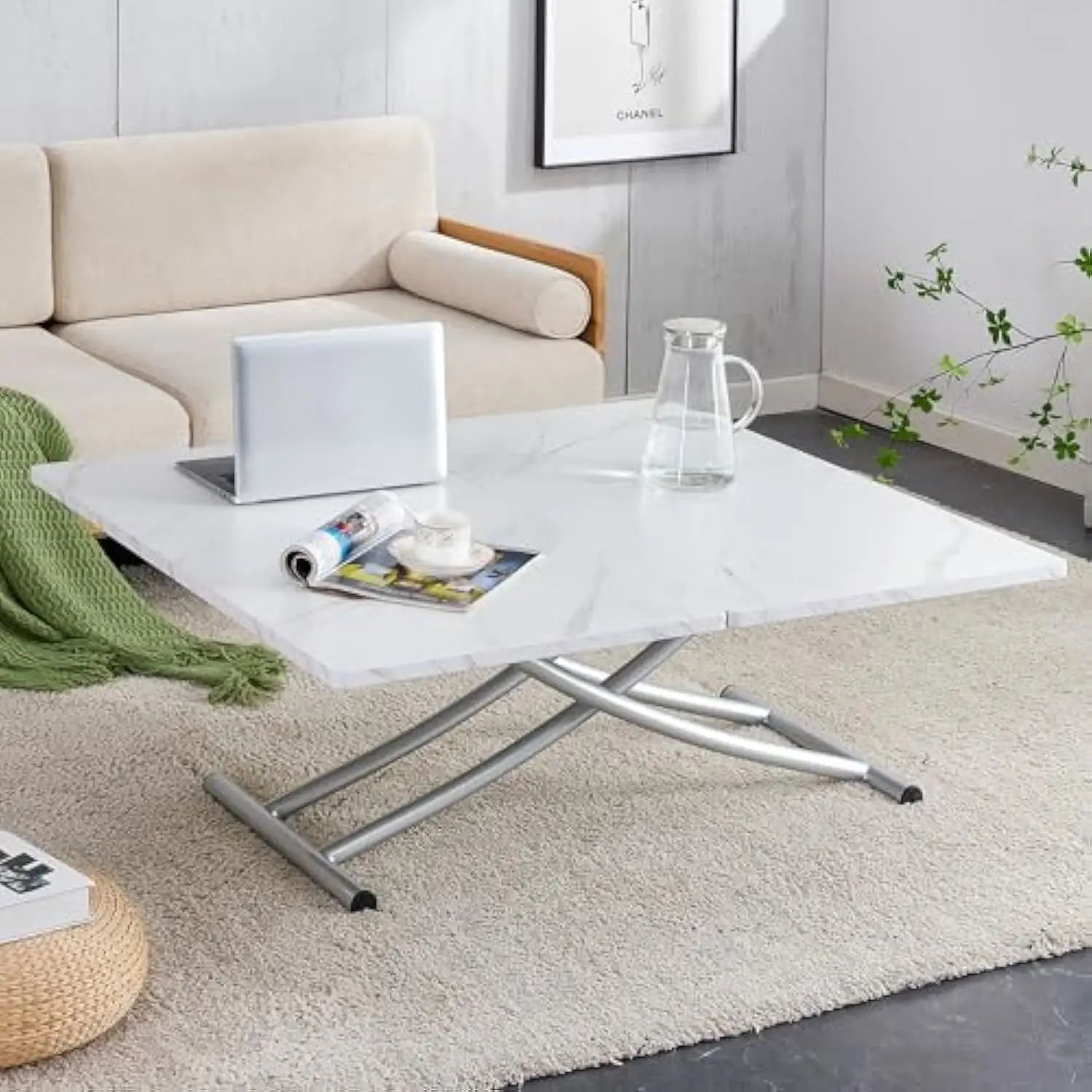 Liftable Foliding Dining/Coffee Table, Adjustable Height Lift Top Coffee Table Converts to Dining Table, Foldable Kitchen Dinne
Liftable Foliding Dining/Coffee Table, Adjustable Height Lift Top Coffee Table Converts to Dining Table, Foldable Kitchen Dinne
