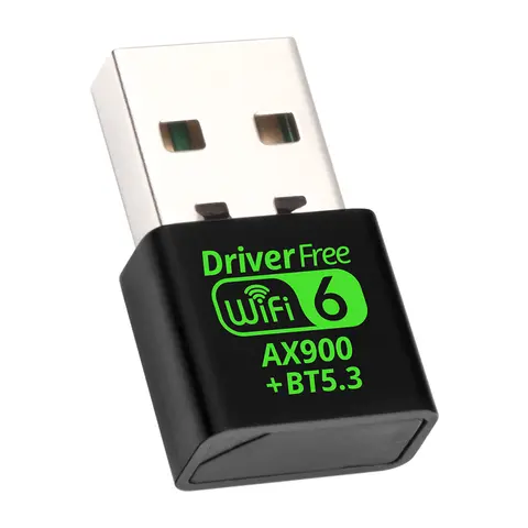 USB WiFi 6 บลูทูธ 5.3 อะแดปเตอร์ USB WiFi เครือข่ายไร้สาย Wlan Receiver Dual Band 2.4/5.8GHz Mini USB WiFi Dongle Driver ฟรี