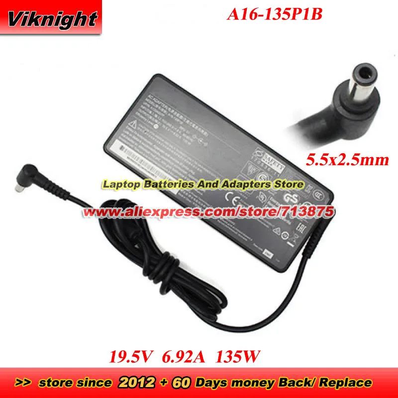 Адаптер переменного тока 19,5В 6,92А 135Вт A16-135P1B A135A007P 5,5x2,5мм для PE72-7RD MS-16P6 GF62 GP62M GL62M GS63 GP72 GL72M ADP-135KB T
Адаптер переменного тока 19,5В 6,92А 135Вт A16-135P1B A135A007P 5,5x2,5мм для PE72-7RD MS-16P6 GF62 GP62M GL62M GS63 GP72 GL72M ADP-135KB T