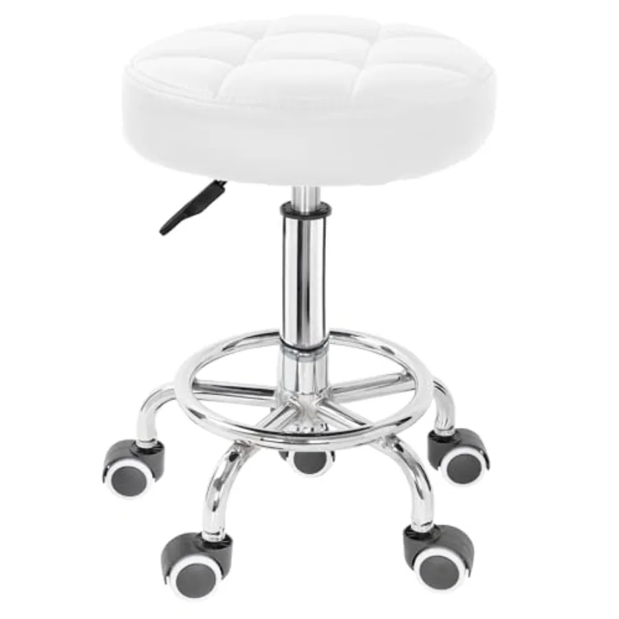 PU Leather Rolling Stool Height Adjustable Round Swivel Stools for Spa Salon Massage Work Chair with Foot Rest White
PU Leather Rolling Stool Height Adjustable Round Swivel Stools for Spa Salon Massage Work Chair with Foot Rest White