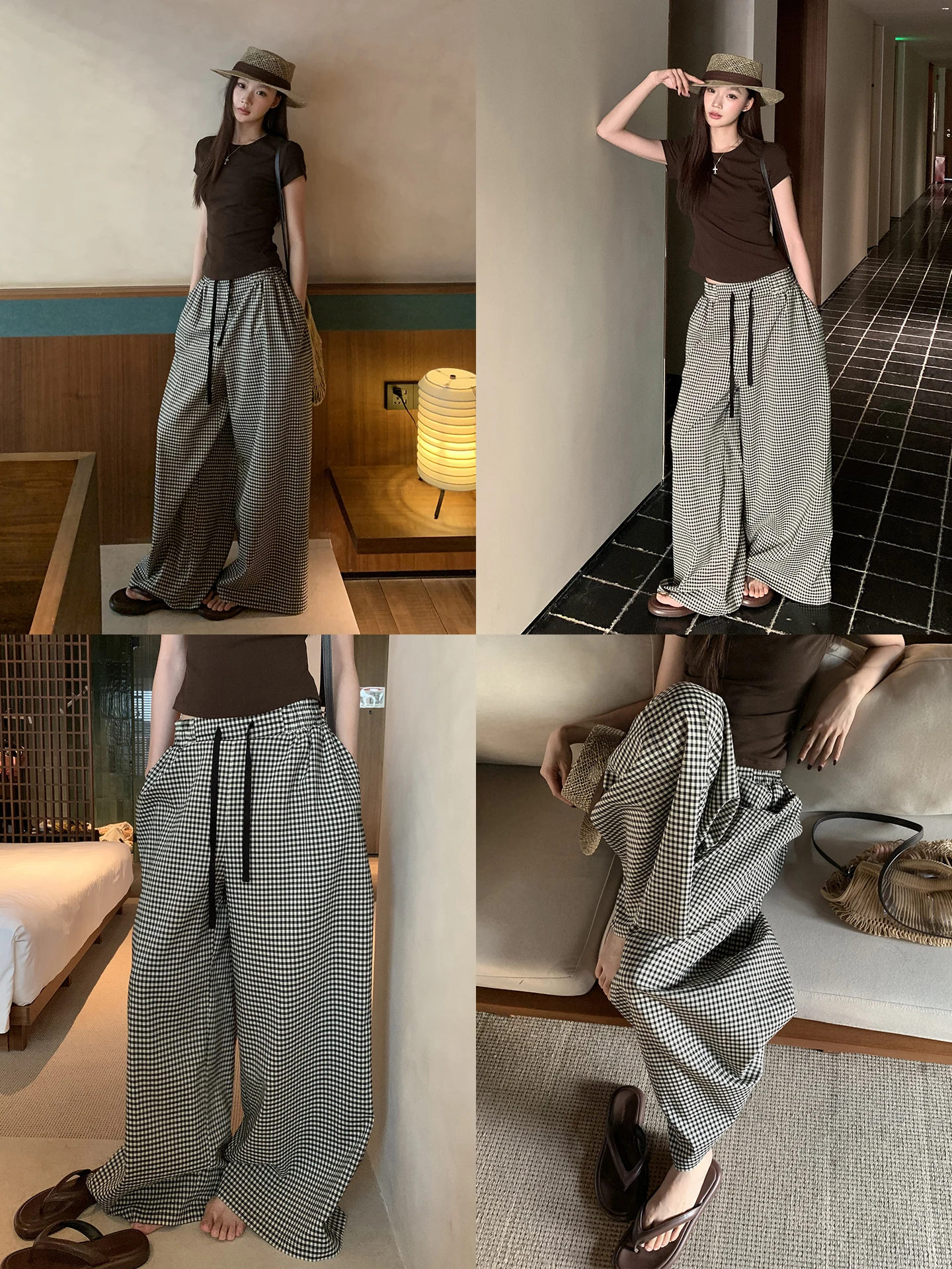 Bla Plaid Wide Leg Casual Pants Women's Loose BF Lazy Sle Long Trousers Spring 2026 New Arrival G Sle Commute Wind
Bla Plaid Wide Leg Casual Pants Women's Loose BF Lazy Sle Long Trousers Spring 2026 New Arrival G Sle Commute Wind