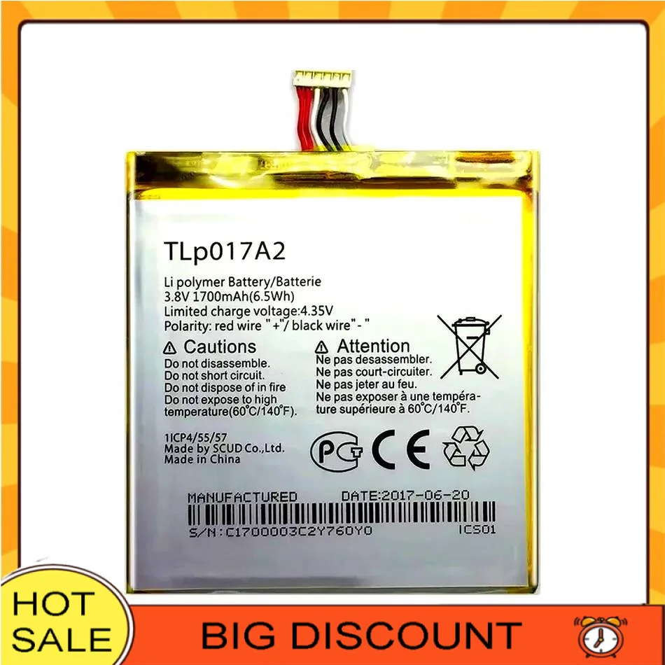 Mobile Phone Battery TLp017A1 TLp017A2 1700mAh For Alcatel One Touch Idol Mini OT-6012A OT-6012E OT-6012W OT 6012A 6012E 6012W
Mobile Phone Battery TLp017A1 TLp017A2 1700mAh For Alcatel One Touch Idol Mini OT-6012A OT-6012E OT-6012W OT 6012A 6012E 6012W