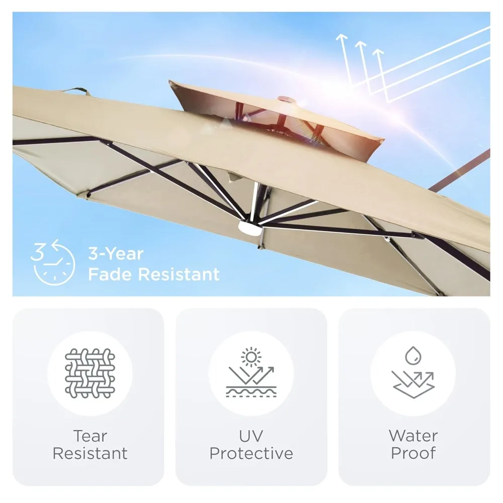 9' X 12' Patio Umbrella with LED Lights Outdoor Cantilever Large Rectangle Offset Umbrellas Heavy Duty Aluminum, Customized
9' X 12' Patio Umbrella with LED Lights Outdoor Cantilever Large Rectangle Offset Umbrellas Heavy Duty Aluminum, Customized