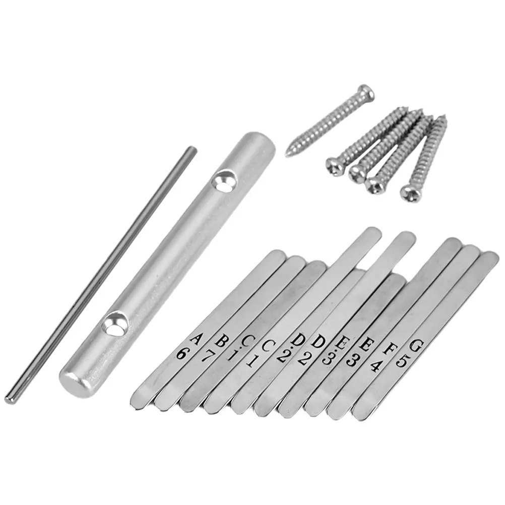 Комплект из 10 сменных клавиш для калимбы: высококачественные, из сплава, с гравированными нотами, легко собираются, запчасти для ремонта калимбы
Комплект из 10 сменных клавиш для калимбы: высококачественные, из сплава, с гравированными нотами, легко собираются, запчасти для ремонта калимбы