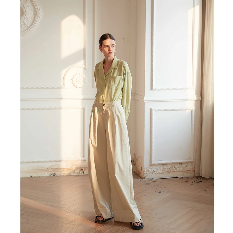 Independent Wide Leg Pants Autumn Collection Versatile Beige Cotton High Waist Long Trousers for Women
Independent Wide Leg Pants Autumn Collection Versatile Beige Cotton High Waist Long Trousers for Women