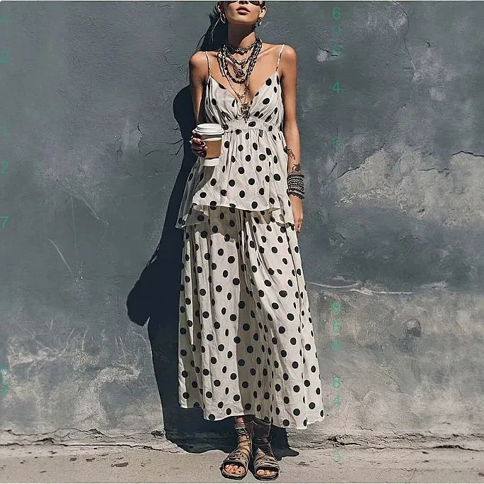 Women French Polka Dot Print V Neck Sleeveless Loose Tank Dress Matching Set
Women French Polka Dot Print V Neck Sleeveless Loose Tank Dress Matching Set