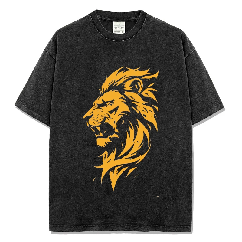 Golden Lion Print Men's Casual T-shirt Washed Color Designer Short Sleeve T Shirt Hip Hop Man Harajuku Y2k Tops Fashion Tees
Golden Lion Print Men's Casual T-shirt Washed Color Designer Short Sleeve T Shirt Hip Hop Man Harajuku Y2k Tops Fashion Tees