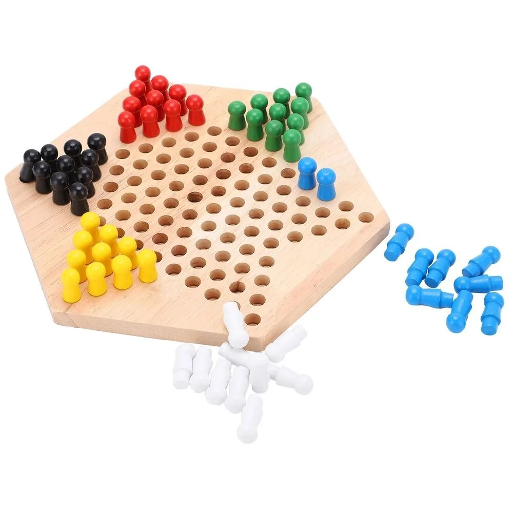 Convenient Wooden Checker Board Hexagonal Chinese Style Chinese Checkers Embedded Design Wooden Hexagonal Checkers Children
Convenient Wooden Checker Board Hexagonal Chinese Style Chinese Checkers Embedded Design Wooden Hexagonal Checkers Children