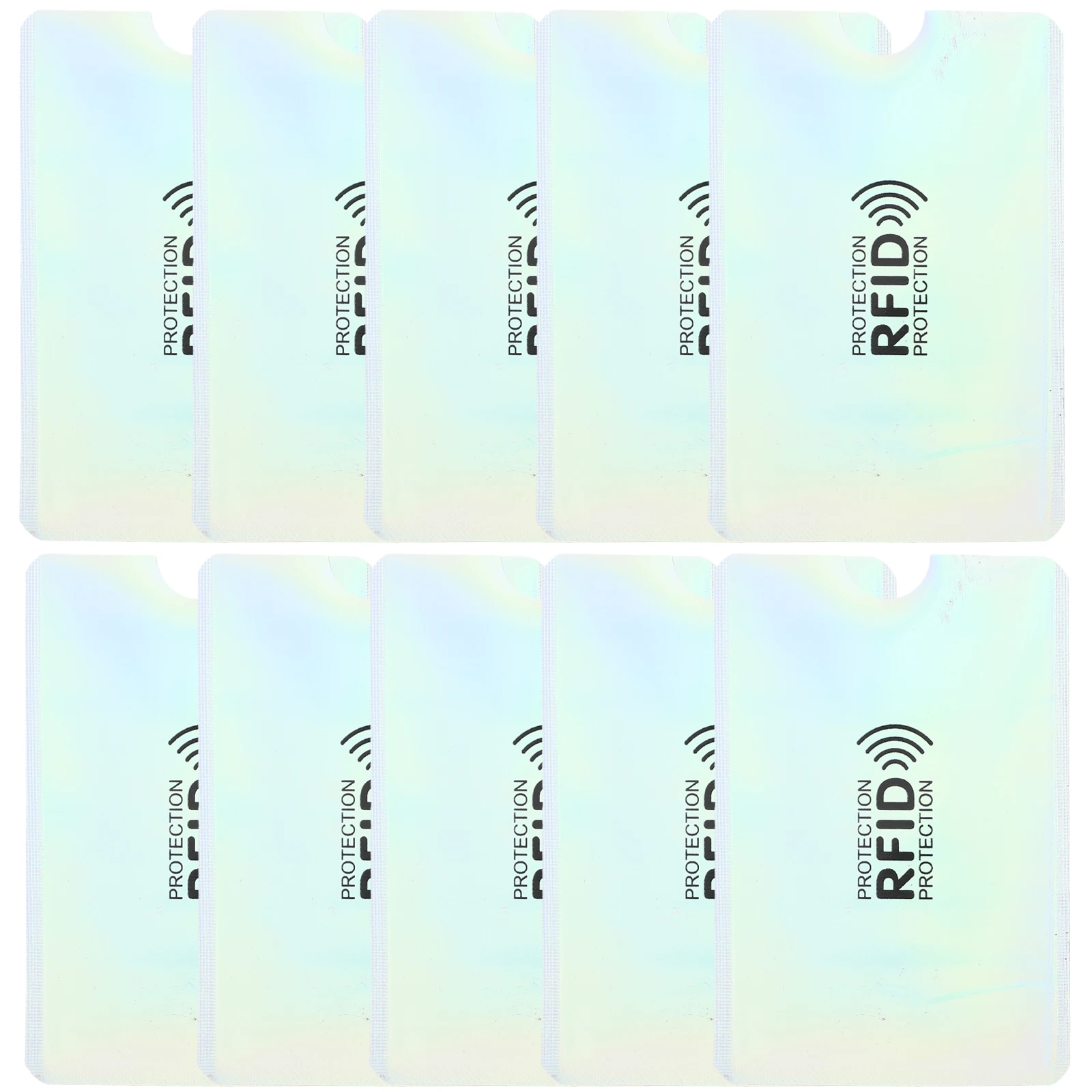 10 шт., блокирующие RFID рукава для идентификаторов, защитные держатели, защитные чехлы для кредитных карт, алюминиевая фольга, легкий вес для путешествий
10 шт., блокирующие RFID рукава для идентификаторов, защитные держатели, защитные чехлы для кредитных карт, алюминиевая фольга, легкий вес для путешествий