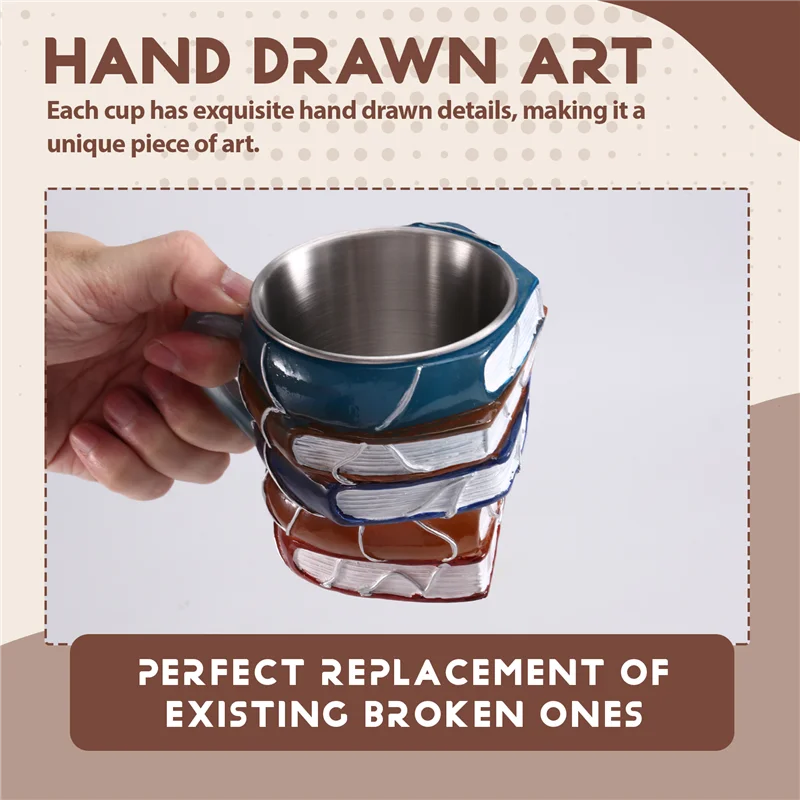 BMBY-3D Book Stack Coffee Mugs Novelty 3D Painted Books Coffee Mug Collection Gifts For Book Lovers
BMBY-3D Book Stack Coffee Mugs Novelty 3D Painted Books Coffee Mug Collection Gifts For Book Lovers