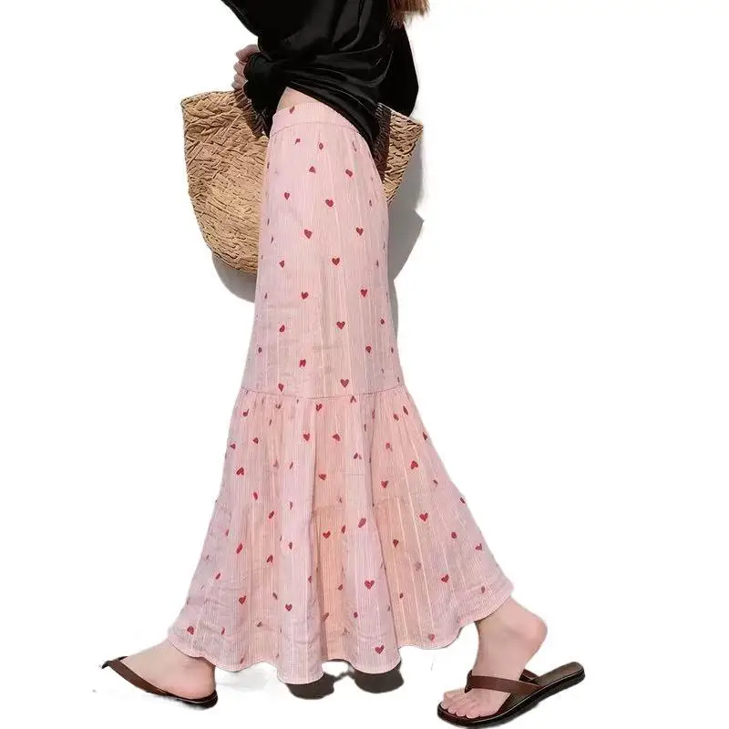 Korean Style Heart Print High Waist Slim Long Skirt Pink Versatile Spring 2026 New Arrival Casual Cotton Blend Midi Skirt
Korean Style Heart Print High Waist Slim Long Skirt Pink Versatile Spring 2026 New Arrival Casual Cotton Blend Midi Skirt