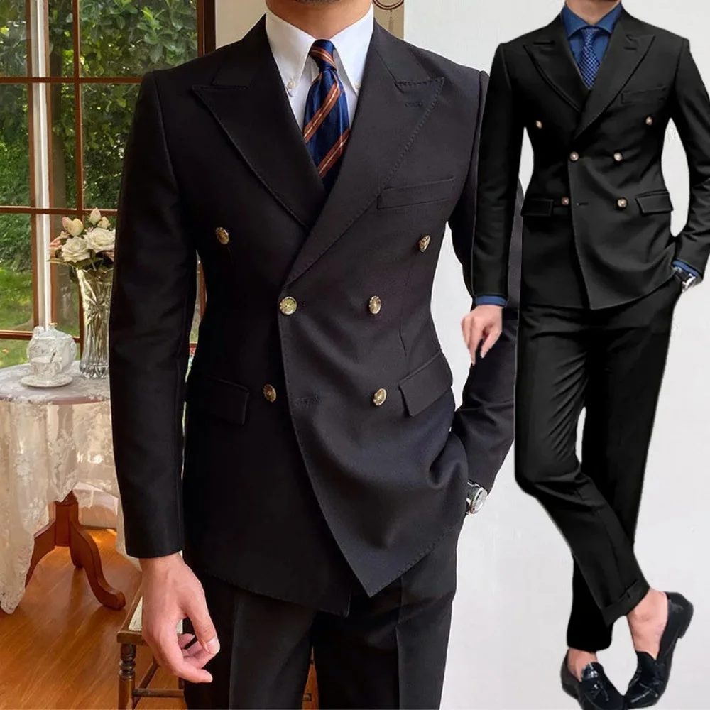 Formal Men's Suit Office Long Work Clothes Groom Tuxedo Jacket Pants XS-6XL Tailored Suit Black Blazer+Pant
Formal Men's Suit Office Long Work Clothes Groom Tuxedo Jacket Pants XS-6XL Tailored Suit Black Blazer+Pant