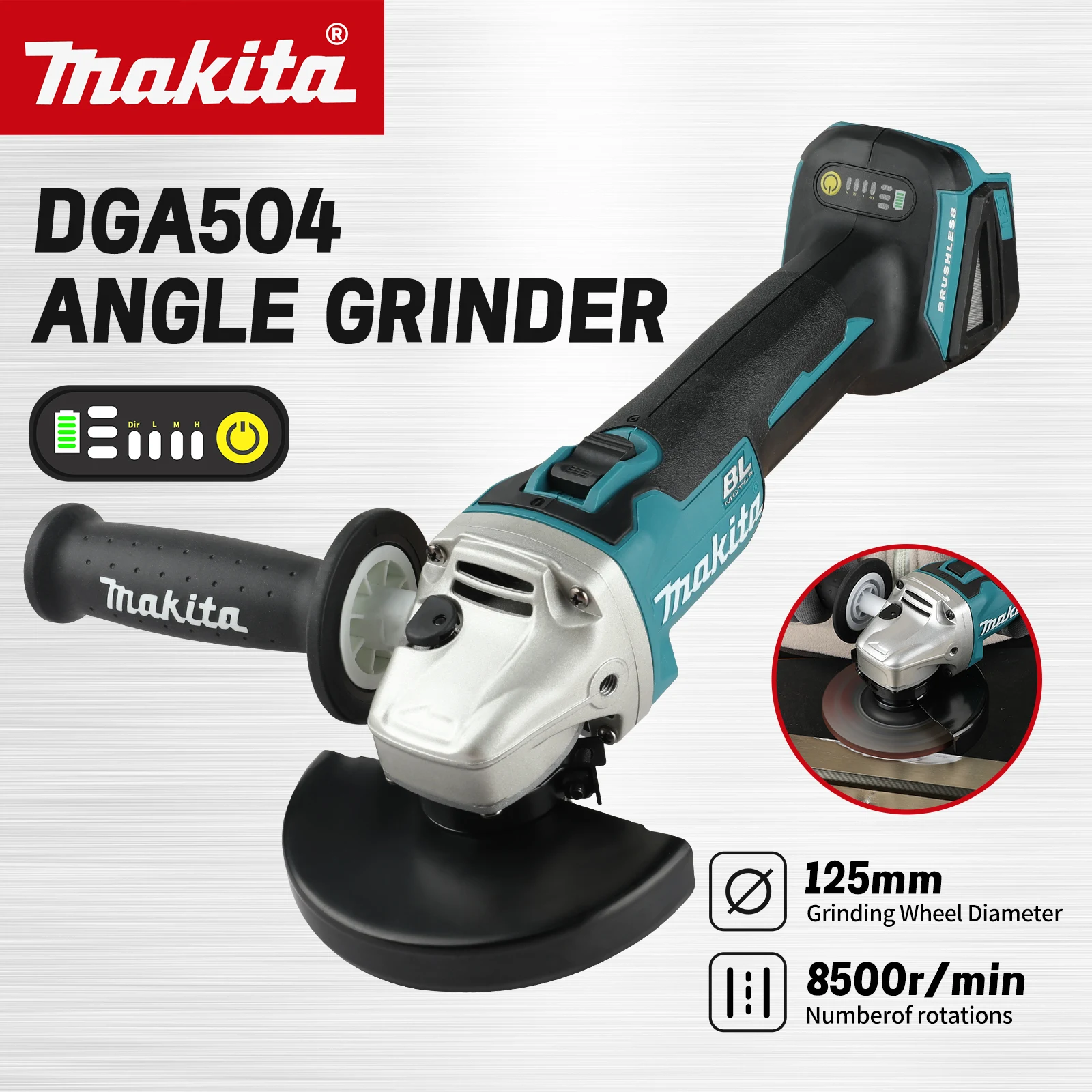 Makita DGA504 18V Cordless Brushless Angle Grinder M14 Variable Speed Grinding Polishing Cutting Power Tool
Makita DGA504 18V Cordless Brushless Angle Grinder M14 Variable Speed Grinding Polishing Cutting Power Tool