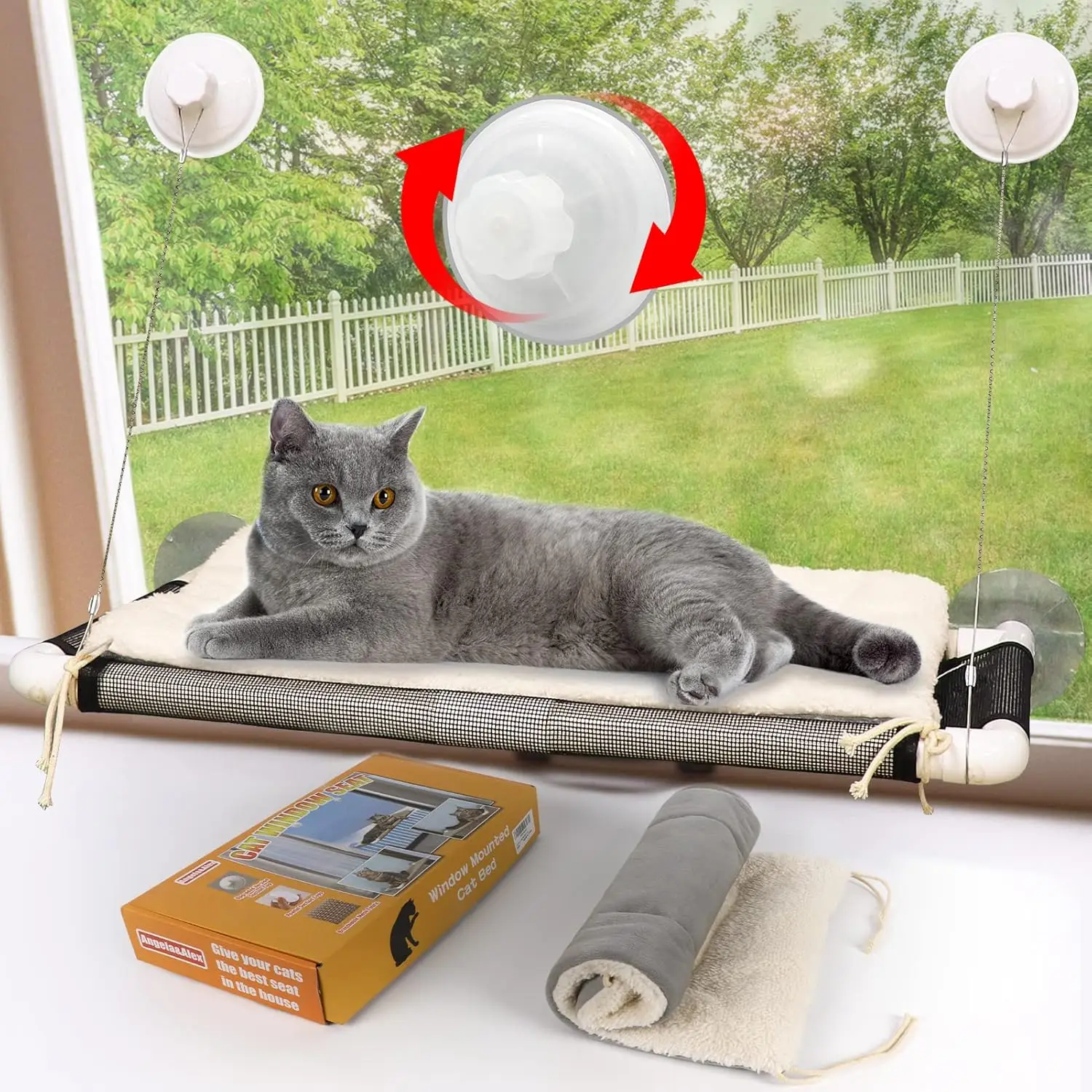 Cat Perch, Cat Window Seat Large Sturdy Cat Bed Fleece Blanket 2025 Latest Screw Suction Cups Cat Resting With Blanket(Brown)
Cat Perch, Cat Window Seat Large Sturdy Cat Bed Fleece Blanket 2025 Latest Screw Suction Cups Cat Resting With Blanket(Brown)