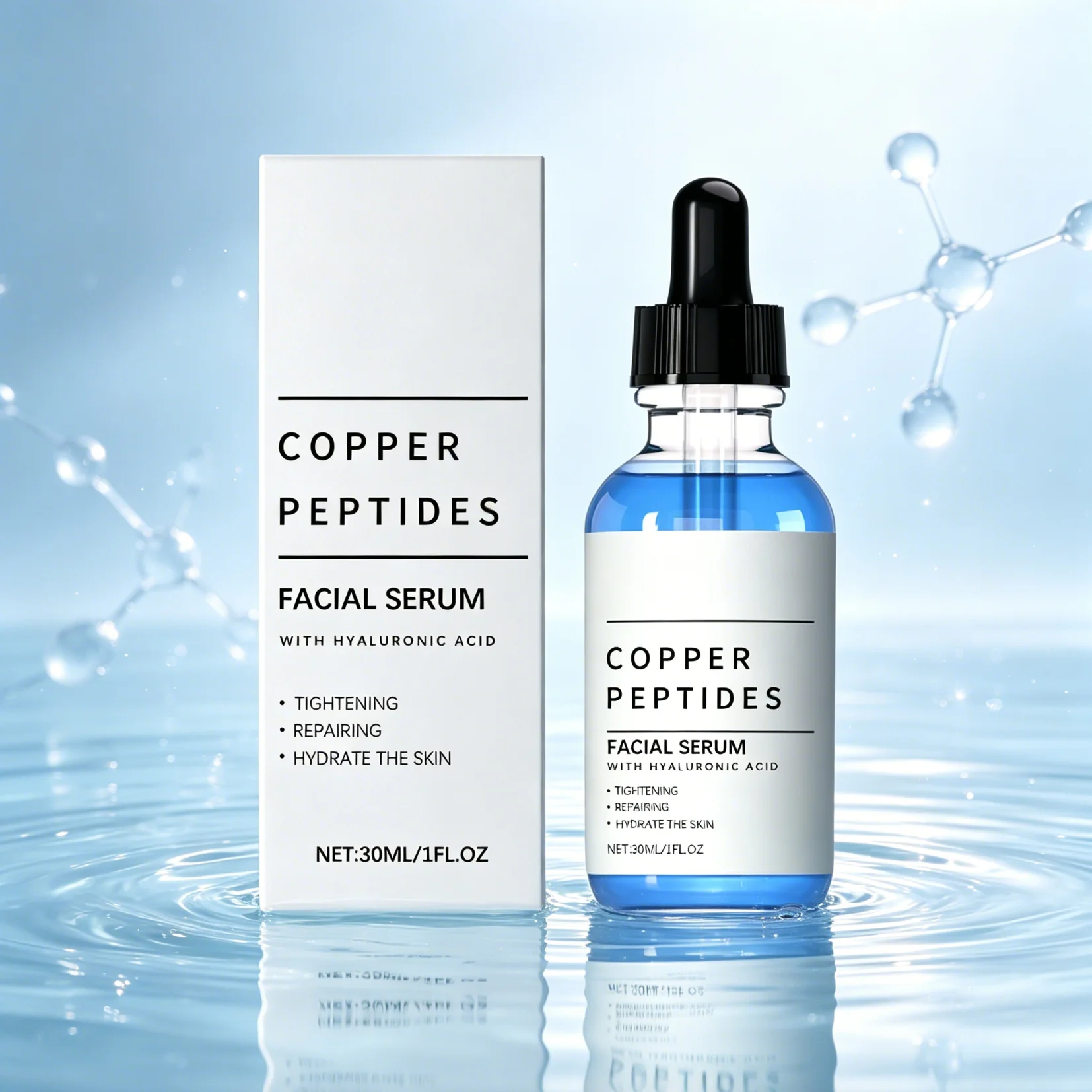 Copper Peptide Serum Anti Wrinkle Antioxidant Firming Facial Skin Repair Skin Barrier Deep Hydration Hyaluronic Acid Face Serum
Copper Peptide Serum Anti Wrinkle Antioxidant Firming Facial Skin Repair Skin Barrier Deep Hydration Hyaluronic Acid Face Serum