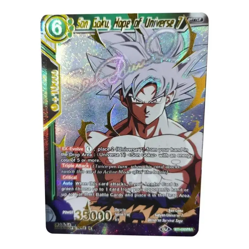 New Anime Dragon Ball Diy Manga Son Goku Ultra Instinct Migatte No Gokui Refractive Relief Card Game Collection Cards 63Mmx80Mm
New Anime Dragon Ball Diy Manga Son Goku Ultra Instinct Migatte No Gokui Refractive Relief Card Game Collection Cards 63Mmx80Mm