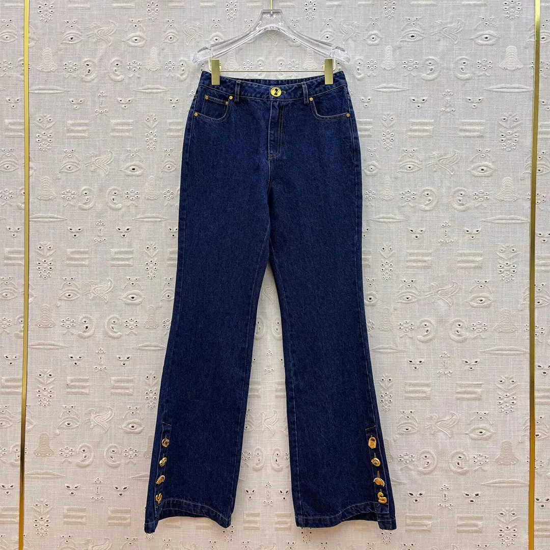 2025 New Fashion Autumn Slim Flare Jeans Women High Waist Gold Meatal Buttons Cuff Washed Vintage Streetwear Denim Pants
2025 New Fashion Autumn Slim Flare Jeans Women High Waist Gold Meatal Buttons Cuff Washed Vintage Streetwear Denim Pants