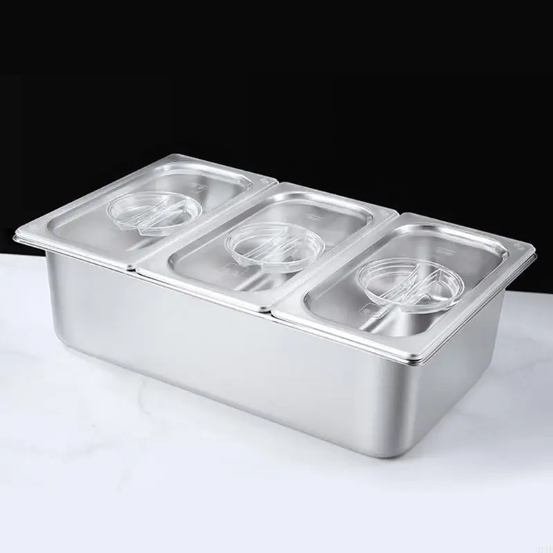 Stainless Steel Countertops Display Pan for Catering 3-compartment Seasoning Box 37JD
Stainless Steel Countertops Display Pan for Catering 3-compartment Seasoning Box 37JD