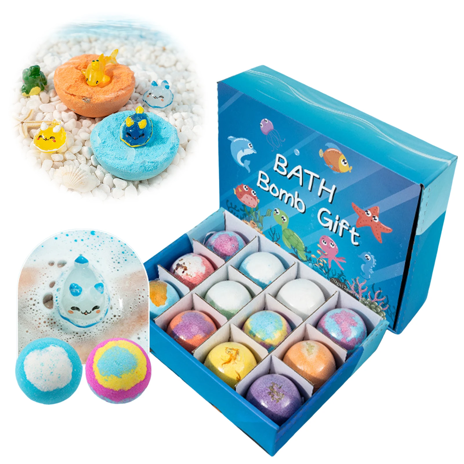 12Pack Children’s Bath Bombs Set Bath Gift with Hidden Toys&Surprise Inside Safe Ocean Bubble Bath for Sensory Play Bathtime Fun
12Pack Children’s Bath Bombs Set Bath Gift with Hidden Toys&Surprise Inside Safe Ocean Bubble Bath for Sensory Play Bathtime Fun