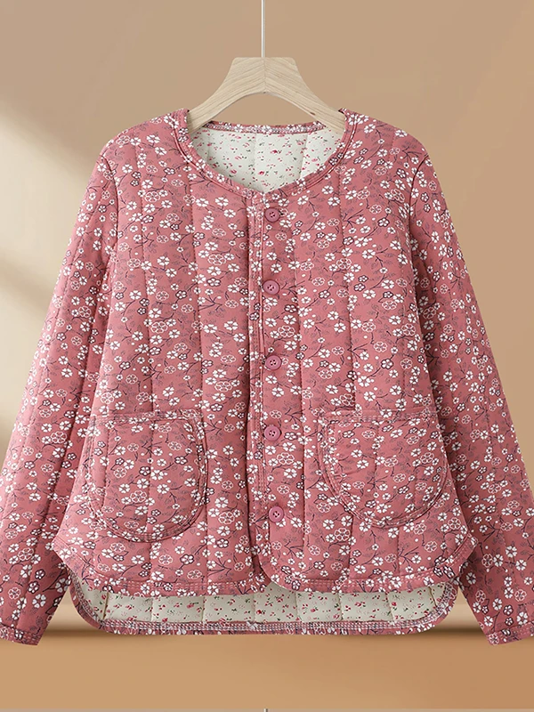 Утепленное хлопковое пальто с цветочным принтом для женщин, на пуговицах, с круглым вырезом, теплое, осенне-зимнее, комфортное, свободного кроя, для мам
Утепленное хлопковое пальто с цветочным принтом для женщин, на пуговицах, с круглым вырезом, теплое, осенне-зимнее, комфортное, свободного кроя, для мам