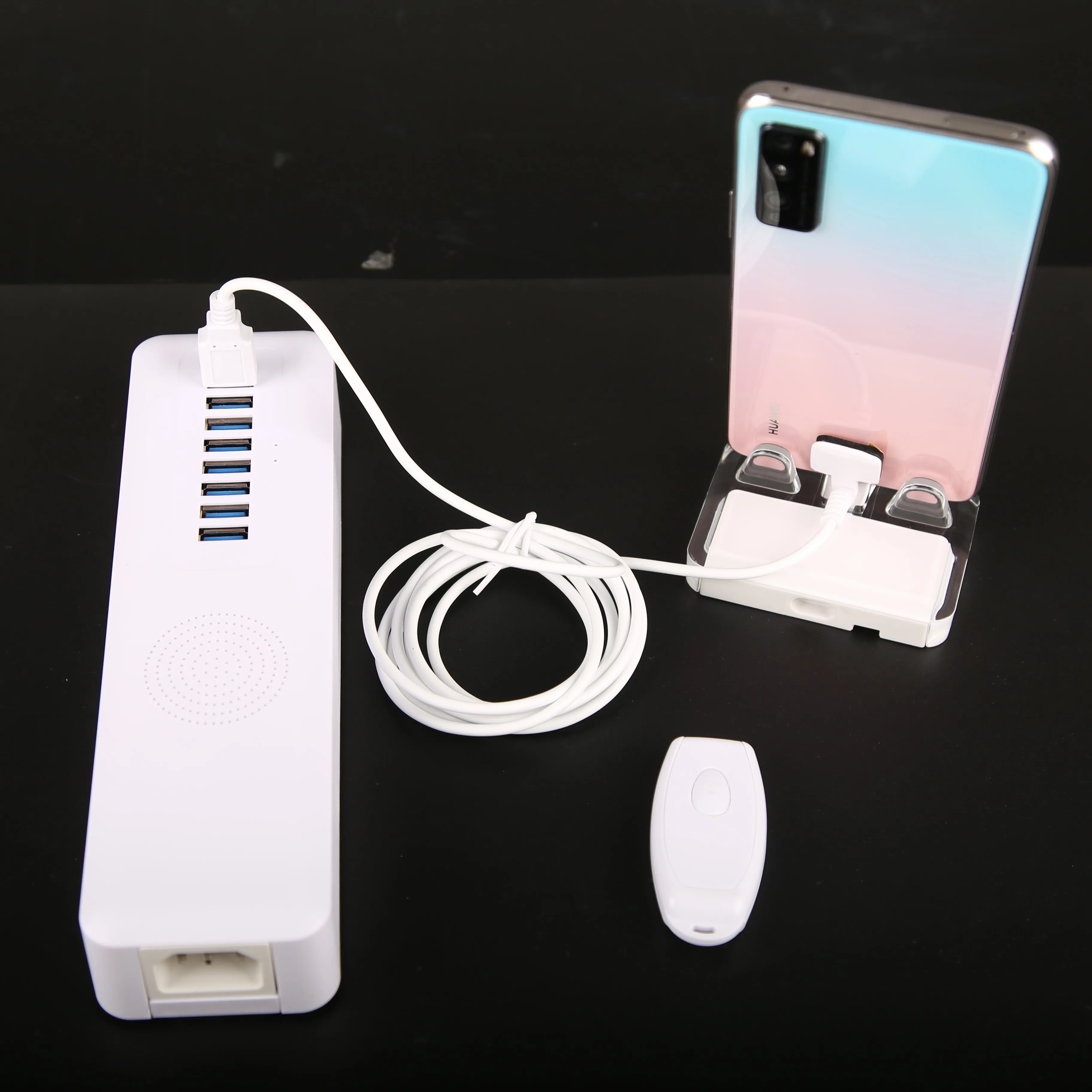 4 Ports Mobile Smart Phone Security Burglar Alarm System With Acrylic Display Stand Cell Phone Anti-Theft Alarm Host
4 Ports Mobile Smart Phone Security Burglar Alarm System With Acrylic Display Stand Cell Phone Anti-Theft Alarm Host