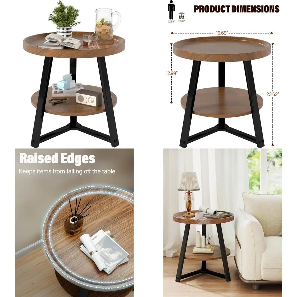 Компактный 2-х ярусный круглый журнальный столик с местом для хранения вещей для гостиной, мебель 20 дюймов
Компактный 2-х ярусный круглый журнальный столик с местом для хранения вещей для гостиной, мебель 20 дюймов