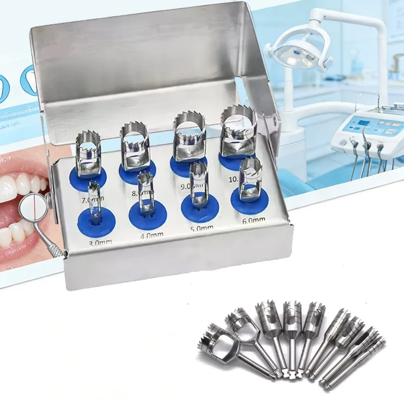 8Pcs/set Dental Trephine Drill Implant Kit low speed handpiece bone trephine core drill
8Pcs/set Dental Trephine Drill Implant Kit low speed handpiece bone trephine core drill
