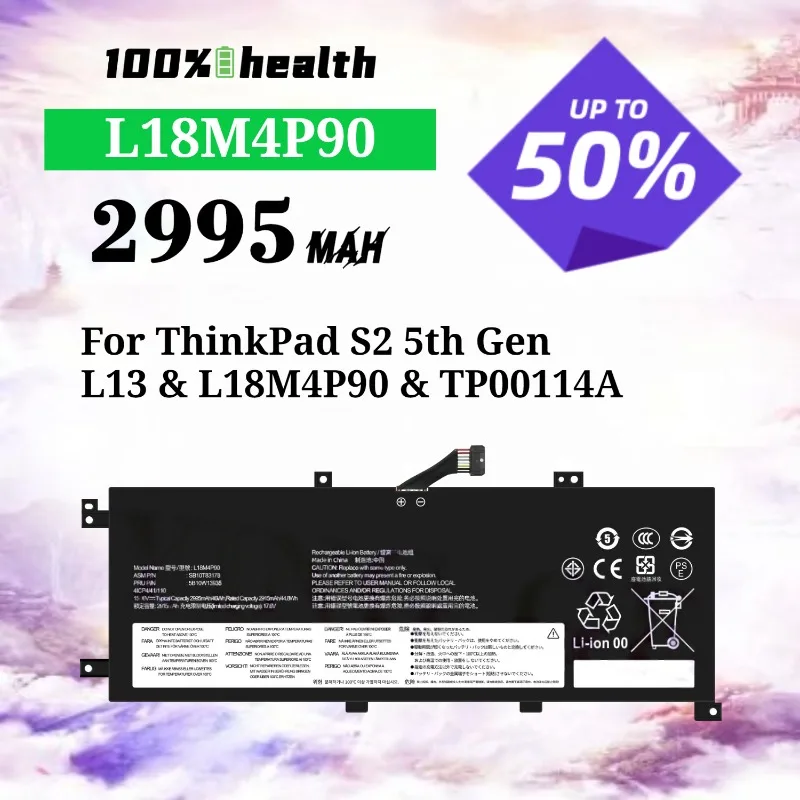 L18M4P90 2995mAh Laptop Battery for Lenovo ThinkPad S2 5th Gen L13/TP00114A Lithium Rechargeable Battery
L18M4P90 2995mAh Laptop Battery for Lenovo ThinkPad S2 5th Gen L13/TP00114A Lithium Rechargeable Battery