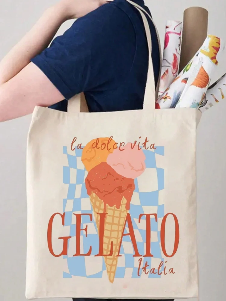 1pcs Vintage Gelato Pattern Large Capacity Tote Bag Canvas Shoulder Shopping Bag for Women Portable Grocery Handbag
1pcs Vintage Gelato Pattern Large Capacity Tote Bag Canvas Shoulder Shopping Bag for Women Portable Grocery Handbag
