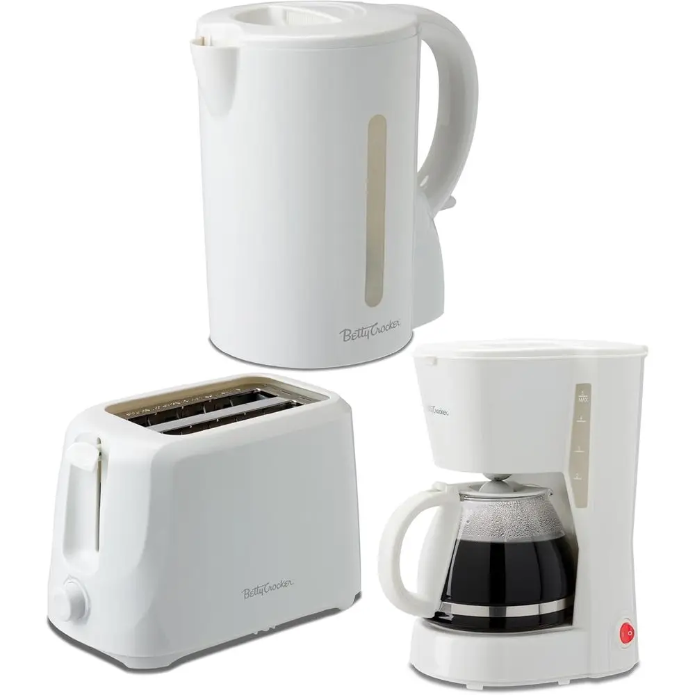 Набор кухонной техники из 3 предметов: автоматическая кофеварка на 5 чашек, электрический чайник на 1,7 л и тостер на 2 ломтика, чайник с технологией STRIX
Набор кухонной техники из 3 предметов: автоматическая кофеварка на 5 чашек, электрический чайник на 1,7 л и тостер на 2 ломтика, чайник с технологией STRIX