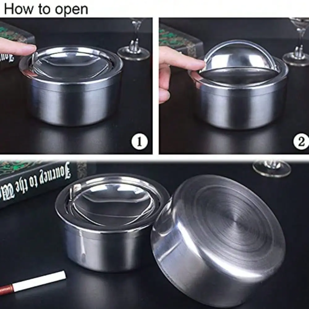 Ashtray With Lid, Flip Top Ash Tray, Metal Windproof Cigarette Ashtrays For Indoor Or Outdoor Use, Desktop Smoking Ashtray Offi
Ashtray With Lid, Flip Top Ash Tray, Metal Windproof Cigarette Ashtrays For Indoor Or Outdoor Use, Desktop Smoking Ashtray Offi